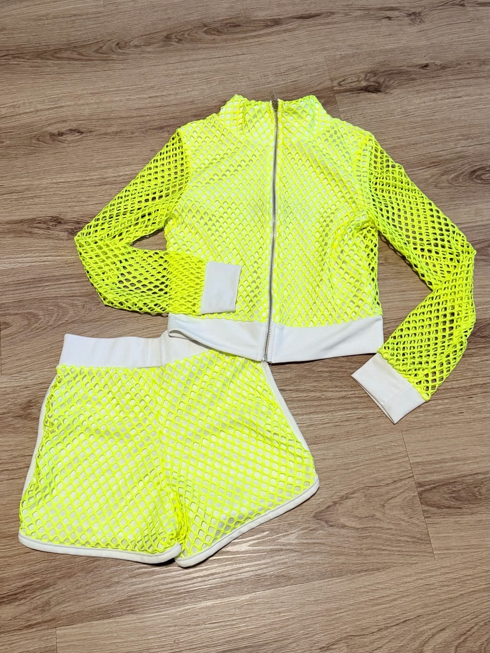 Neon Yellow Mesh Shorts